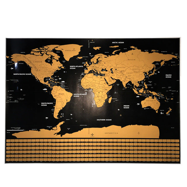 Premium Scratch-Off Personalized Travel Map Poster