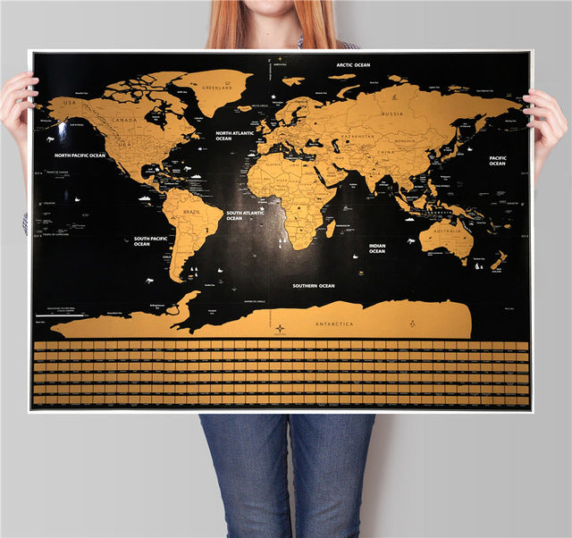 Premium Scratch-Off Personalized Travel Map Poster