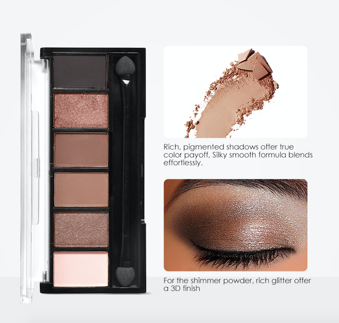6 Colors Eyeshadow Palette Glamorous Smokey Eye